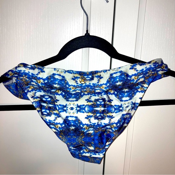 ViX Paula Hermanny Bia Tube bottom (full cut) blue and white with gold hardware - Picture 3 of 5